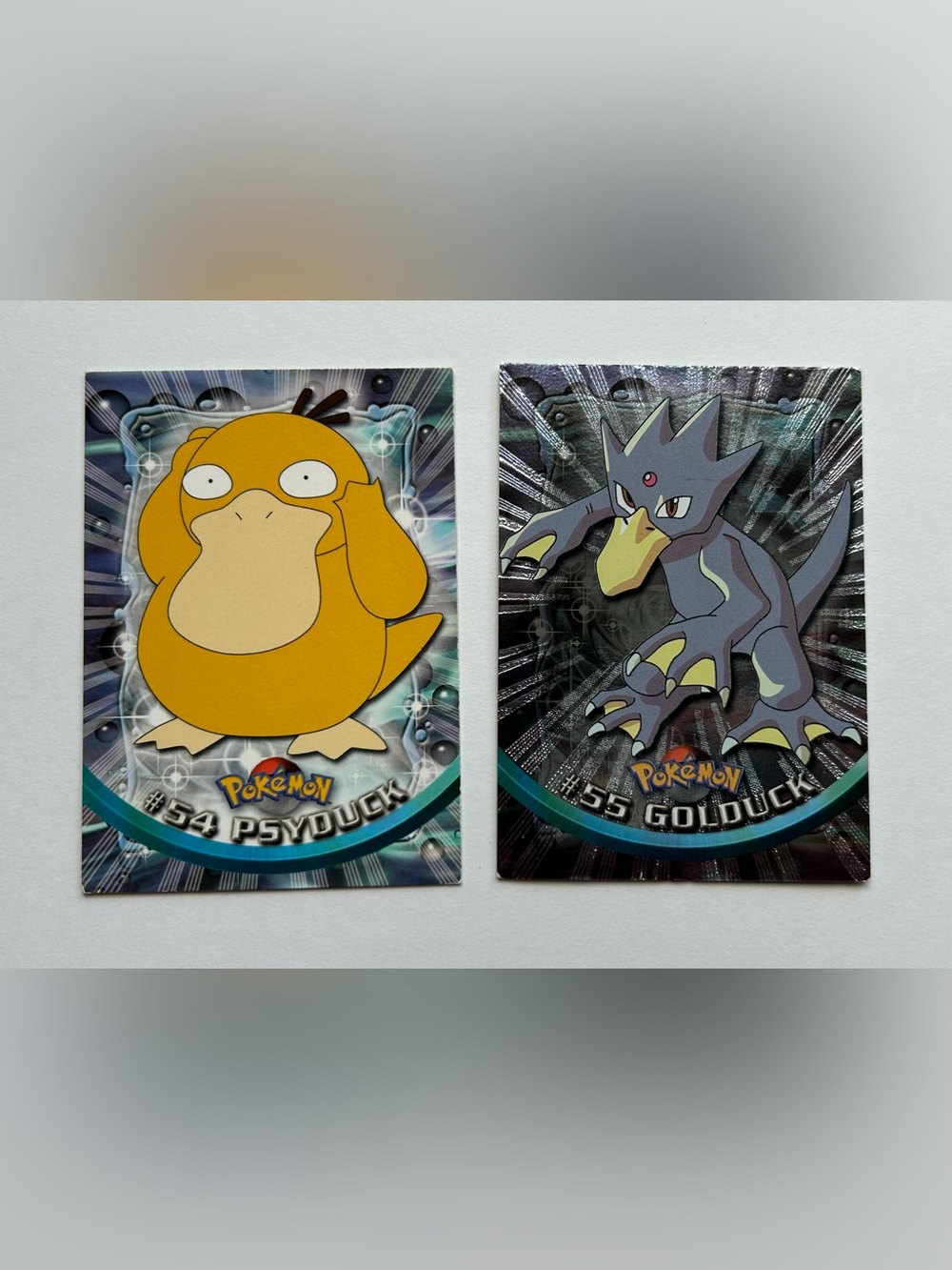 Vintage Pokémon Topps Trading Cards - Psyduck and Golduck